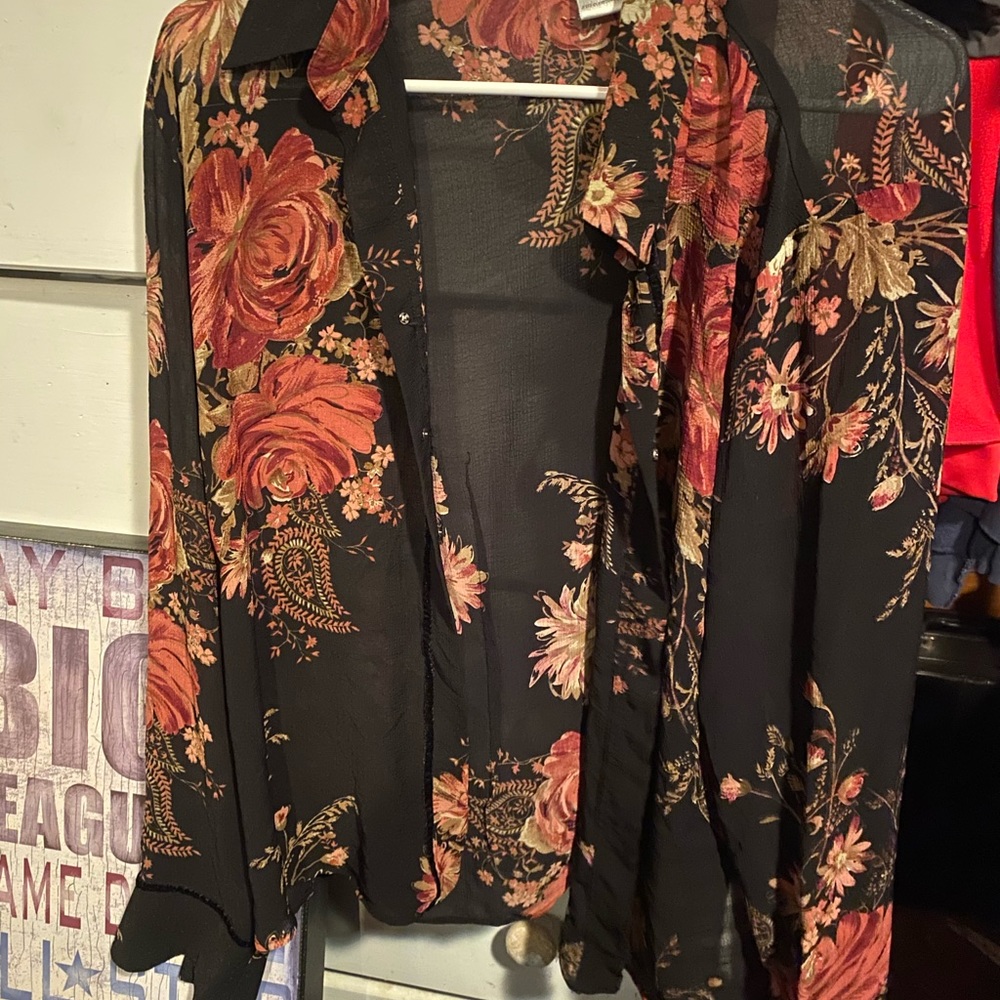 Black sheer blouse